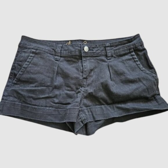 Black Denim AMERICAN RAG Short Shorts Juniors Teens Size 7 - Picture 1 of 3
